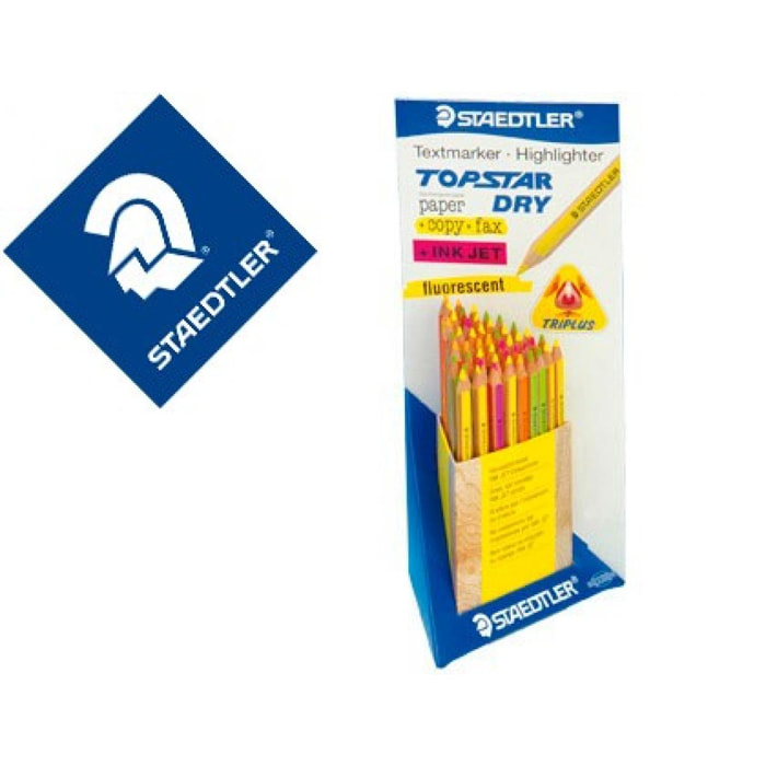 STAEDTLER TRIANGULAR- Pack 48 colores. Lapices flourescentes star top.