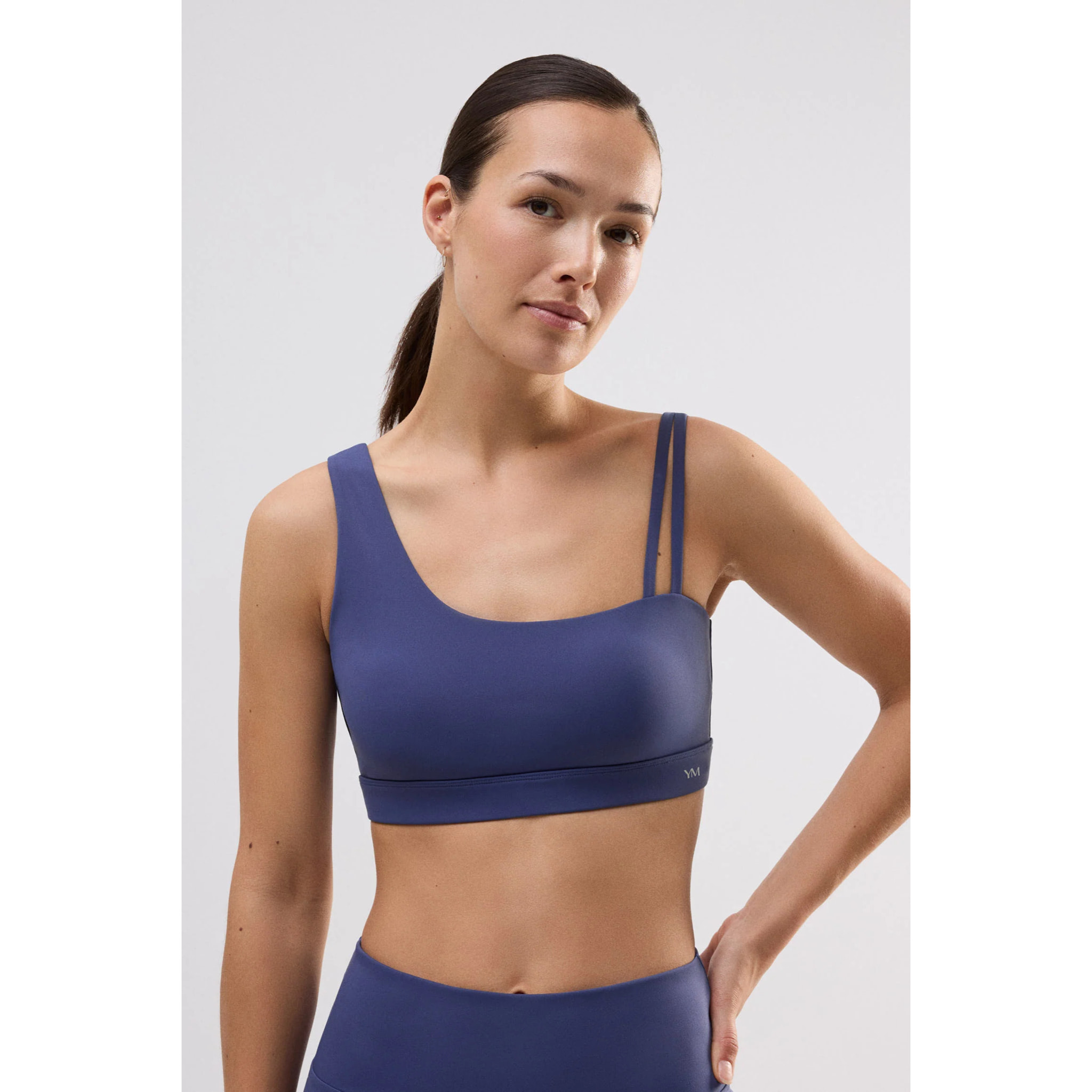 Reggiseno sportivo asimmetrico leggero blu navy