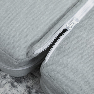 Fauteuil paresseux chauffeuse 4 parties dim. 137,5 x 85,5 x 74 cm tissu toucher lin gris clair