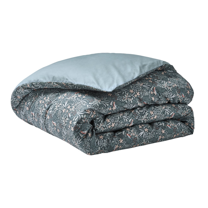 Housse de couette imprimée en percale de coton, ODE NOCTURNE, Vert