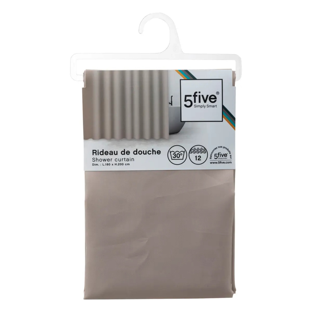 Rideau de douche 180x200cm "Colorama" beige naturel