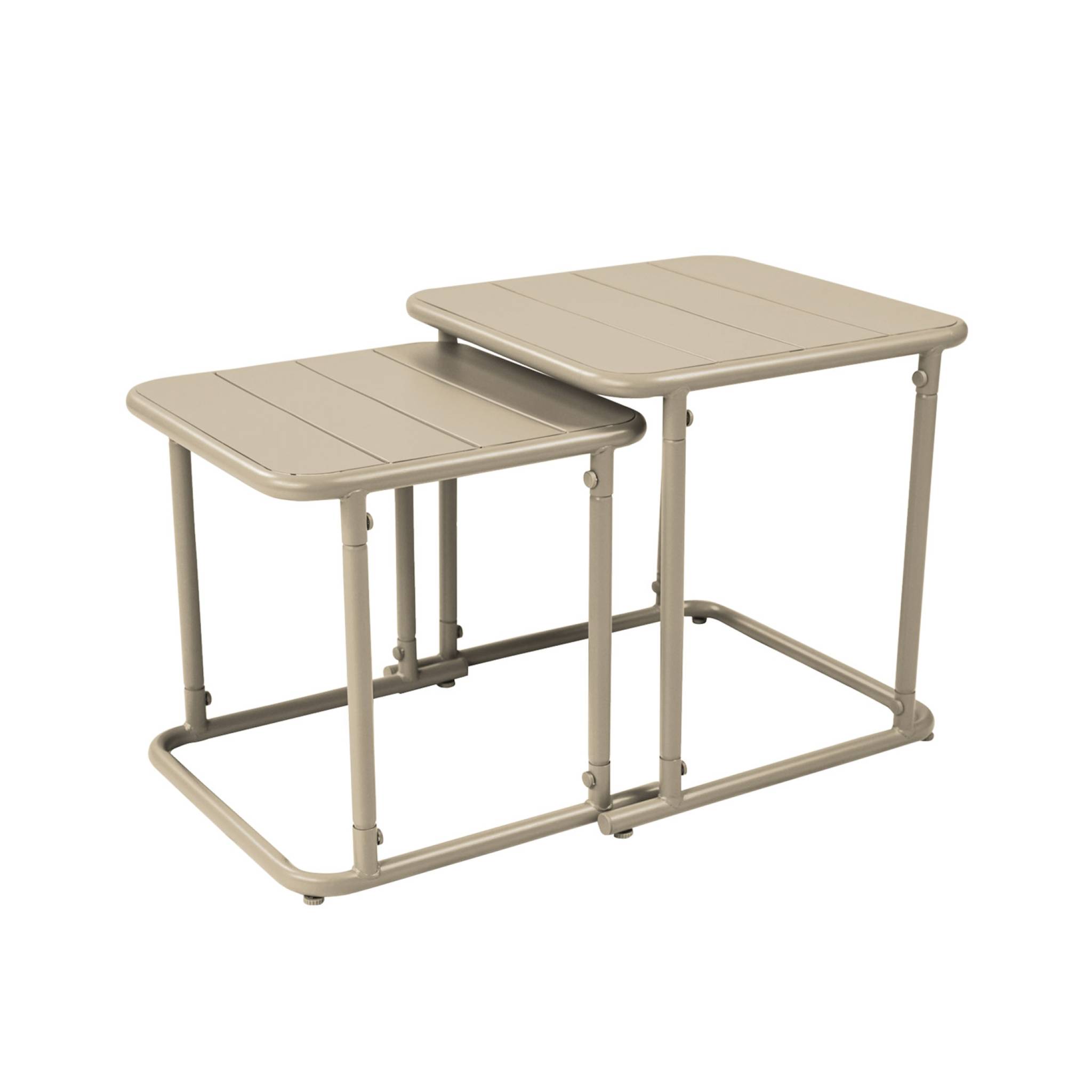 Table gigogne extérieure carrée en acier AMÉLIA