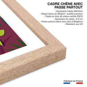 Affiche Toucan à Rio De Janeiro Affiche + cadre en bois - Chêne