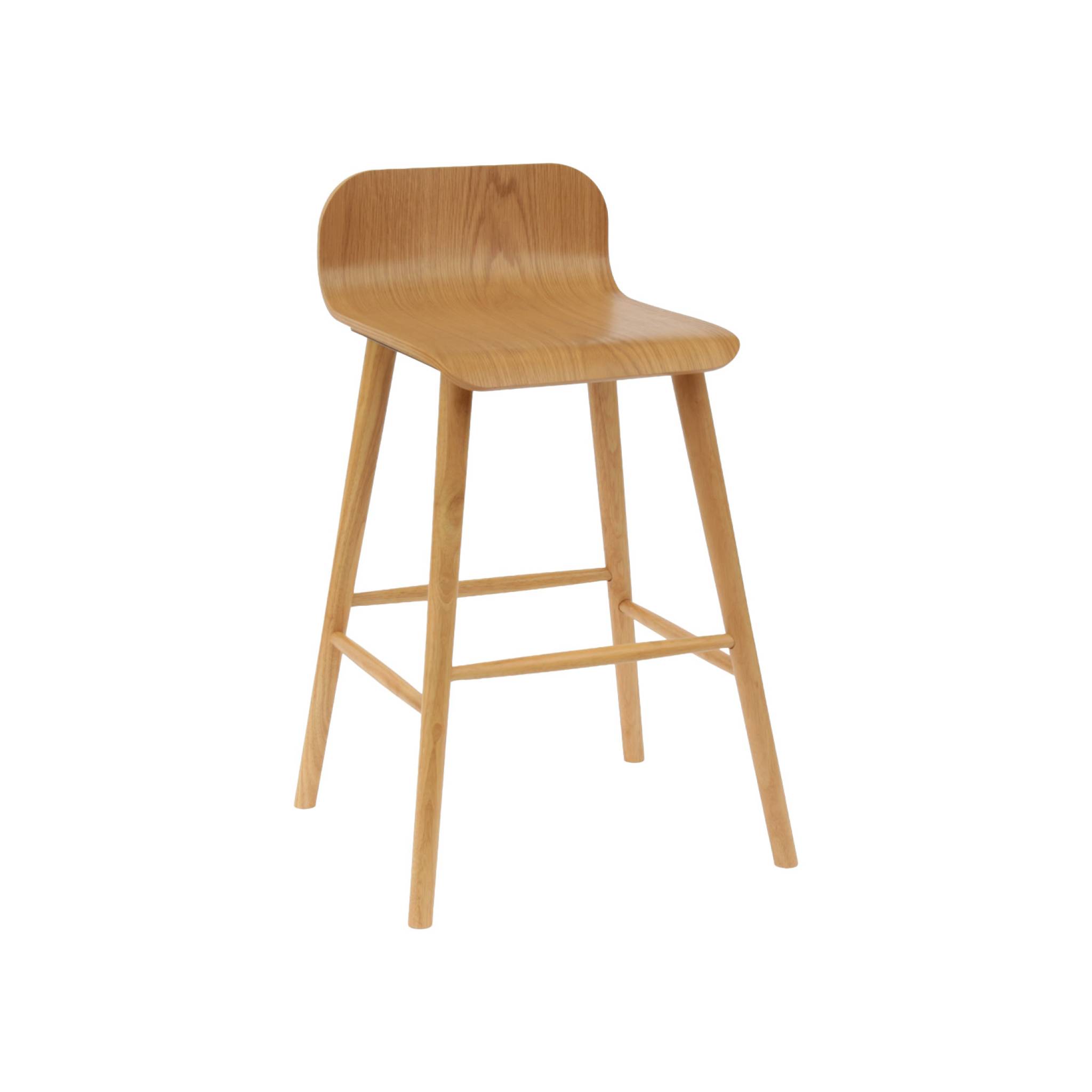 Tabouret de bar scandinave bois d'hévéa 67,5cm (lot de 2) CASSIA