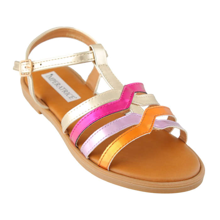 Sandali bassi con fasce multicolore