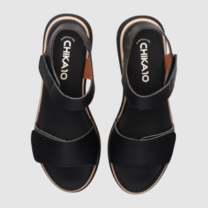 Sandalias de Piel - Negro - Tacón: 4 cm