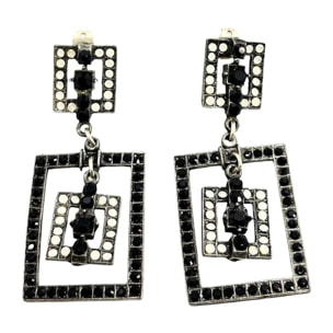 Pendiente largo multicristal Sw y plata 925 10µ T3