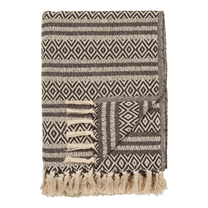 Plaid Adana in morbido tessuto marrone 130x180 cm
