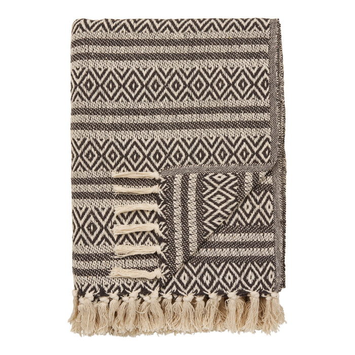 Plaid Adana in morbido tessuto marrone 130x180 cm