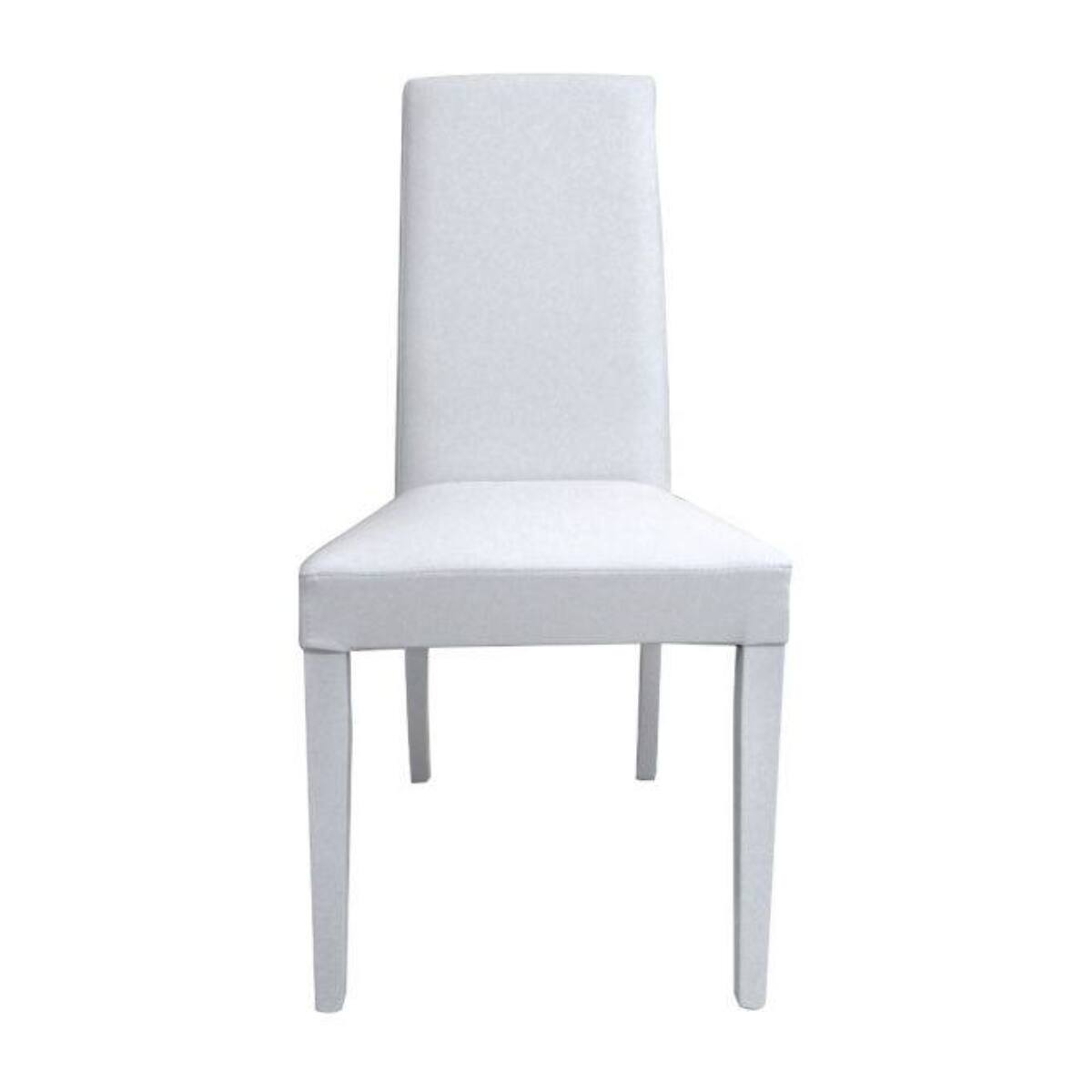 Sedia classica in legno ed ecopelle, per sala da pranzo, cucina o salotto, Made in Italy, cm 46x55h99, colore Bianco