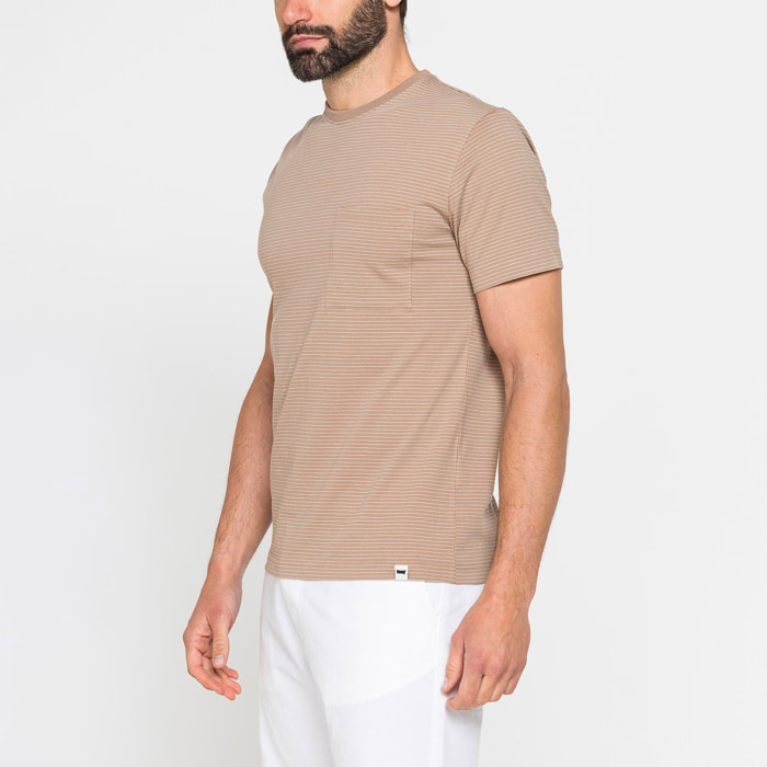 T-SHIRT ESTIVA IN COTONE CON FANTASIA A RIGHE