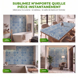Stickers muraux - Sticker Mural Carrelage adhésif Cuisine Salle de Bain - 12 STICKERS CARRELAGES AZULEJOS EDOARDO
