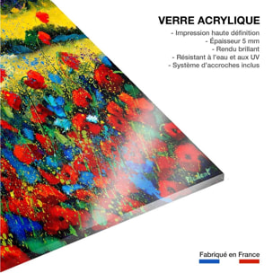 Tableau fleurs champ de coquelicot en provence Tableau plexiglas