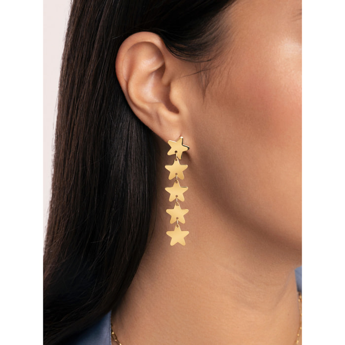 Pendientes Five Stars Acero Baño Oro