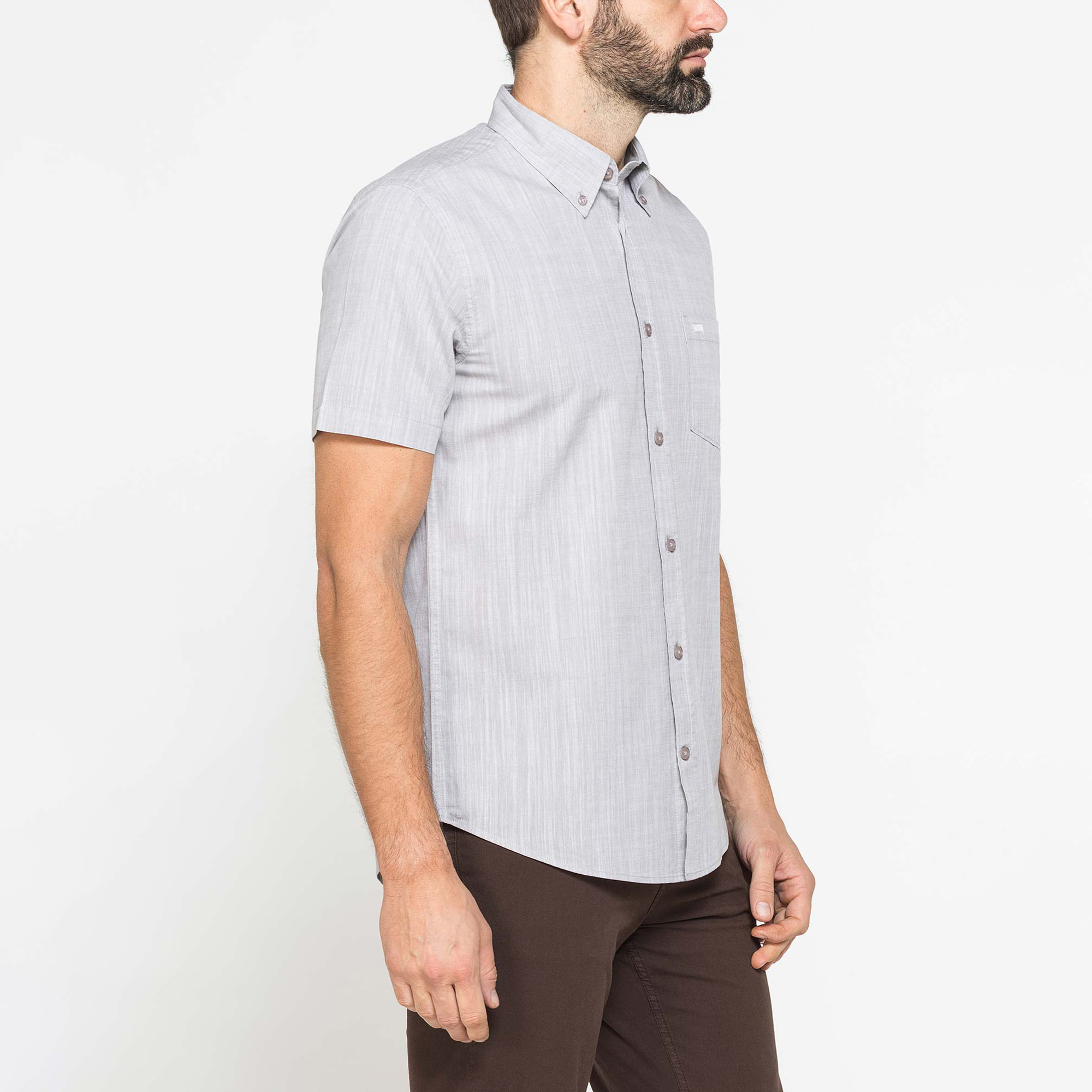 CAMICIA IN COTONE FIAMMATO EFFETTO LINO