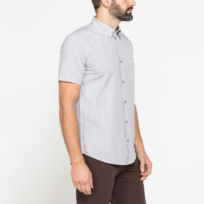CAMICIA IN COTONE FIAMMATO EFFETTO LINO
