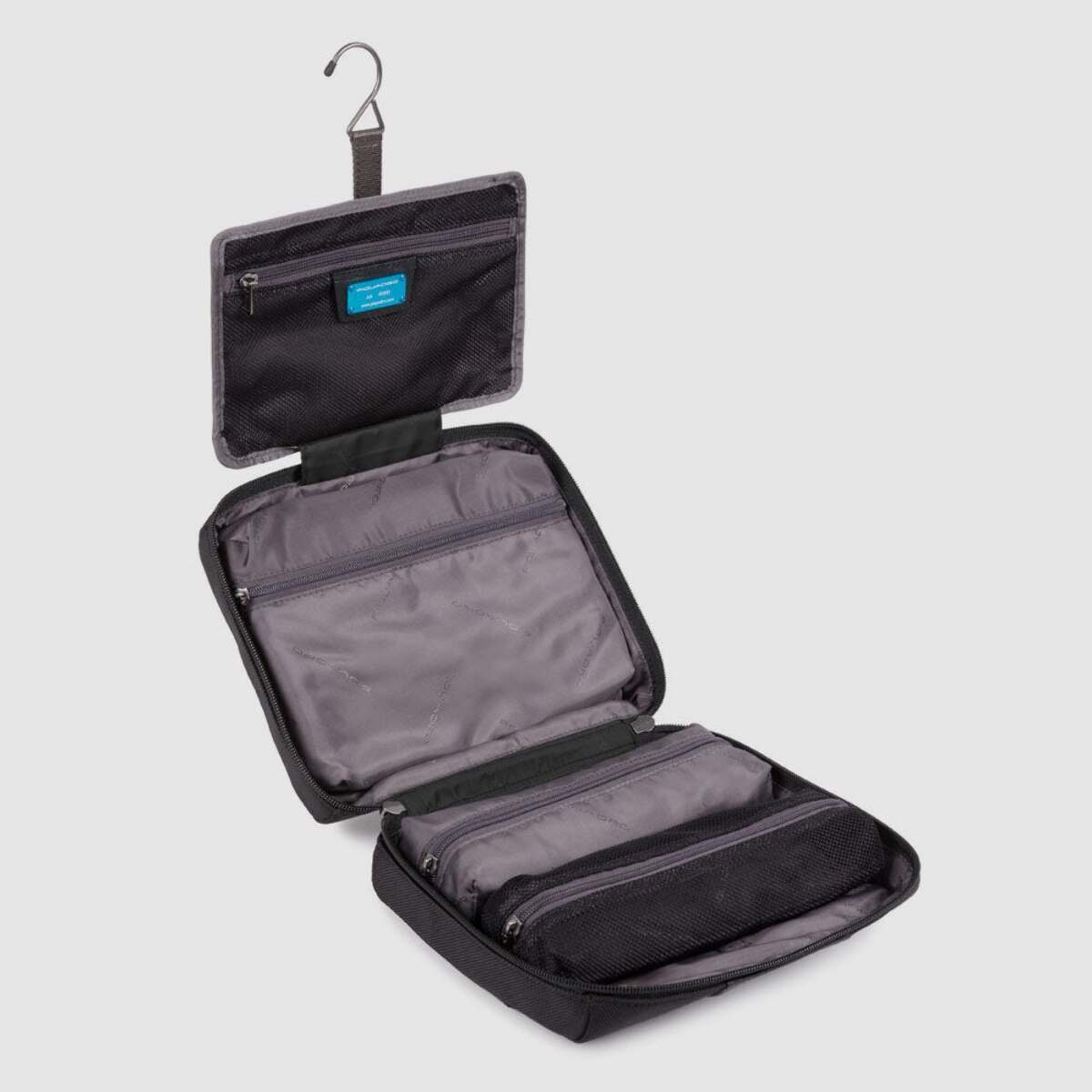 Piquadro Beauty case uomo in tessuto riciclato con gancio