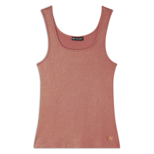Canotta in jersey viscosa coated con scollo ampio