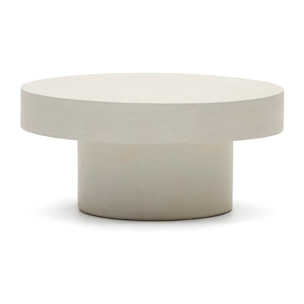 Mesa de centro redonda Aiguablava de cemento blanco Ø 66 cm