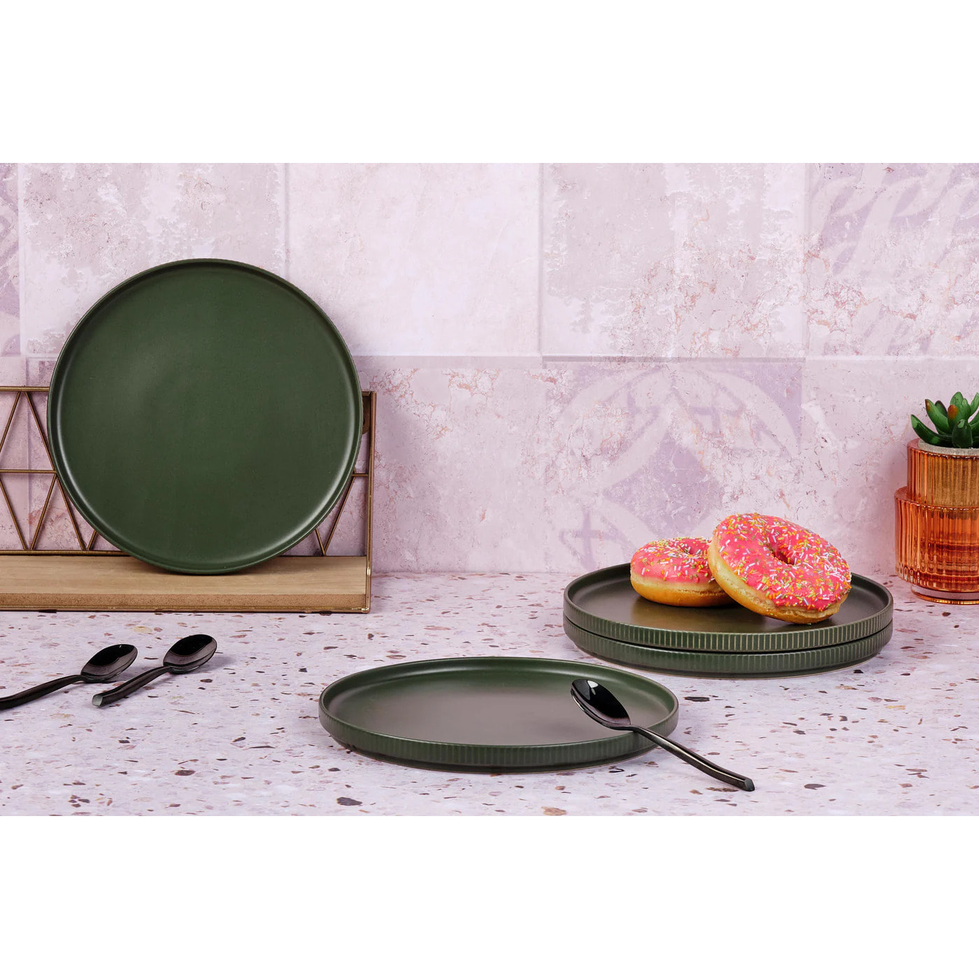 Assiette SCANDI Ø21,5cm - 4 pièces - Olive