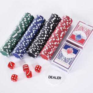 Mallette pro poker coffret complet 30L x 21l x 6,5H cm 200 jetons 2 jeux de cartes + 2 clés aluminium