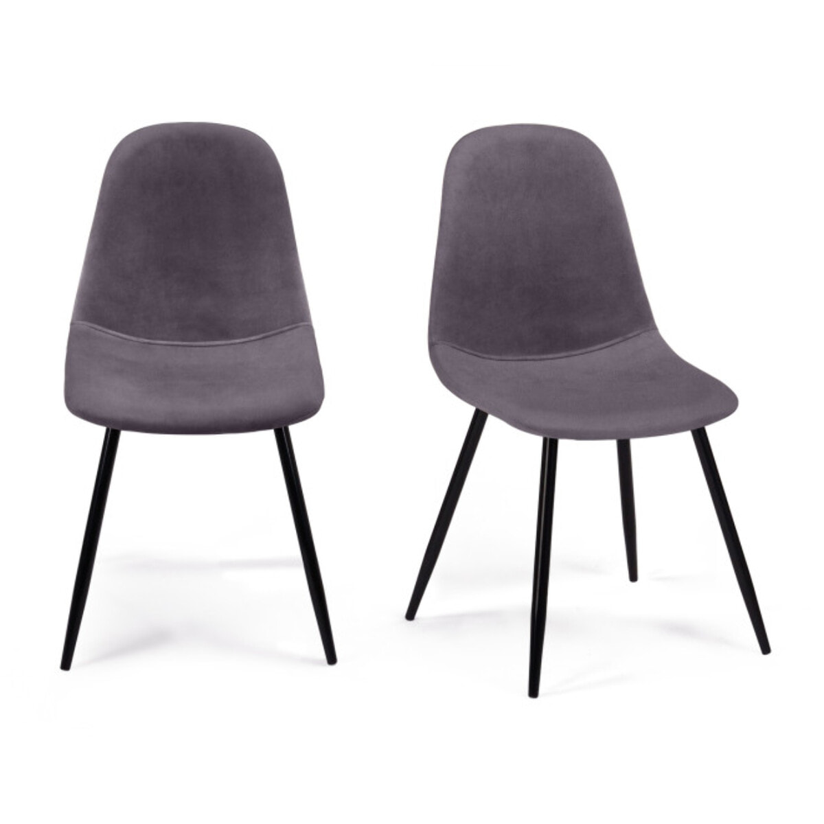 Chaises Sofia - Gris foncé - pied noir