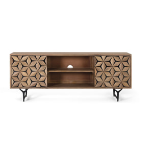 Mueble TV de Madera de Mango 147 Cm Estilo Contemporáneo Geométrico