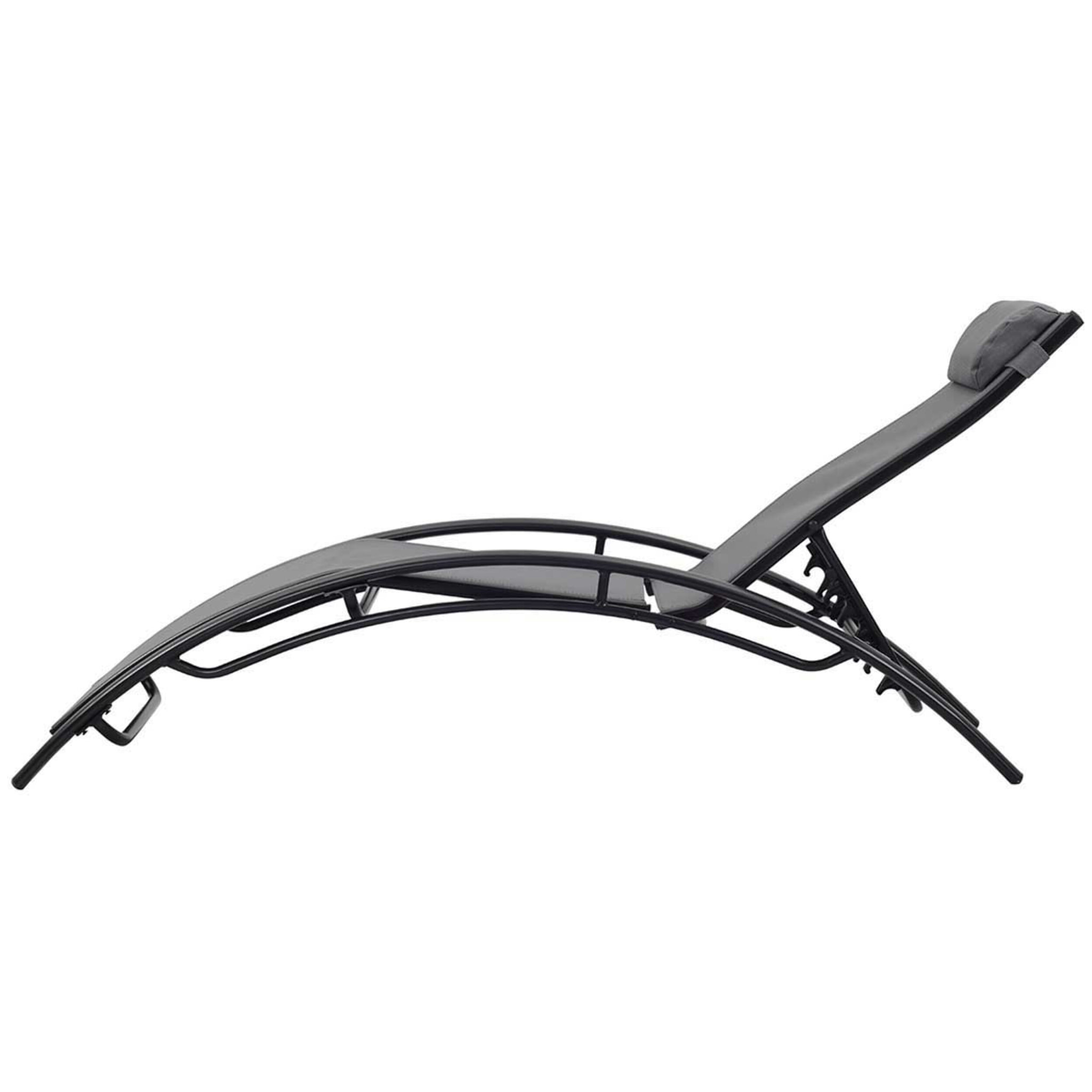 Bain de soleil en aluminium "Beauty" - Phoenix - Gris foncé / Noir - Lot de 2