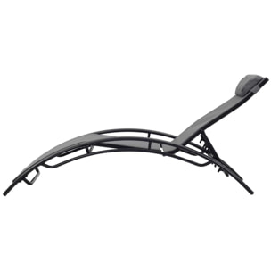 Bain de soleil en aluminium "Beauty" - Phoenix - Gris foncé / Noir - Lot de 2