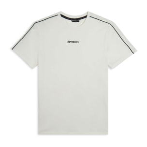 T-shirt in jersey stretch con cuciture in contrasto