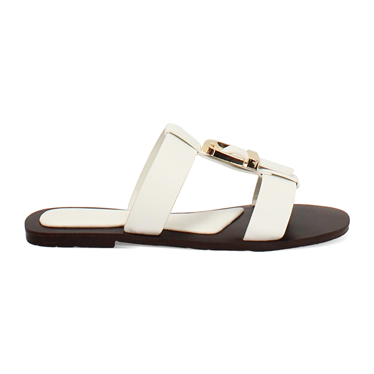 Sandalias planas blancas elegantes