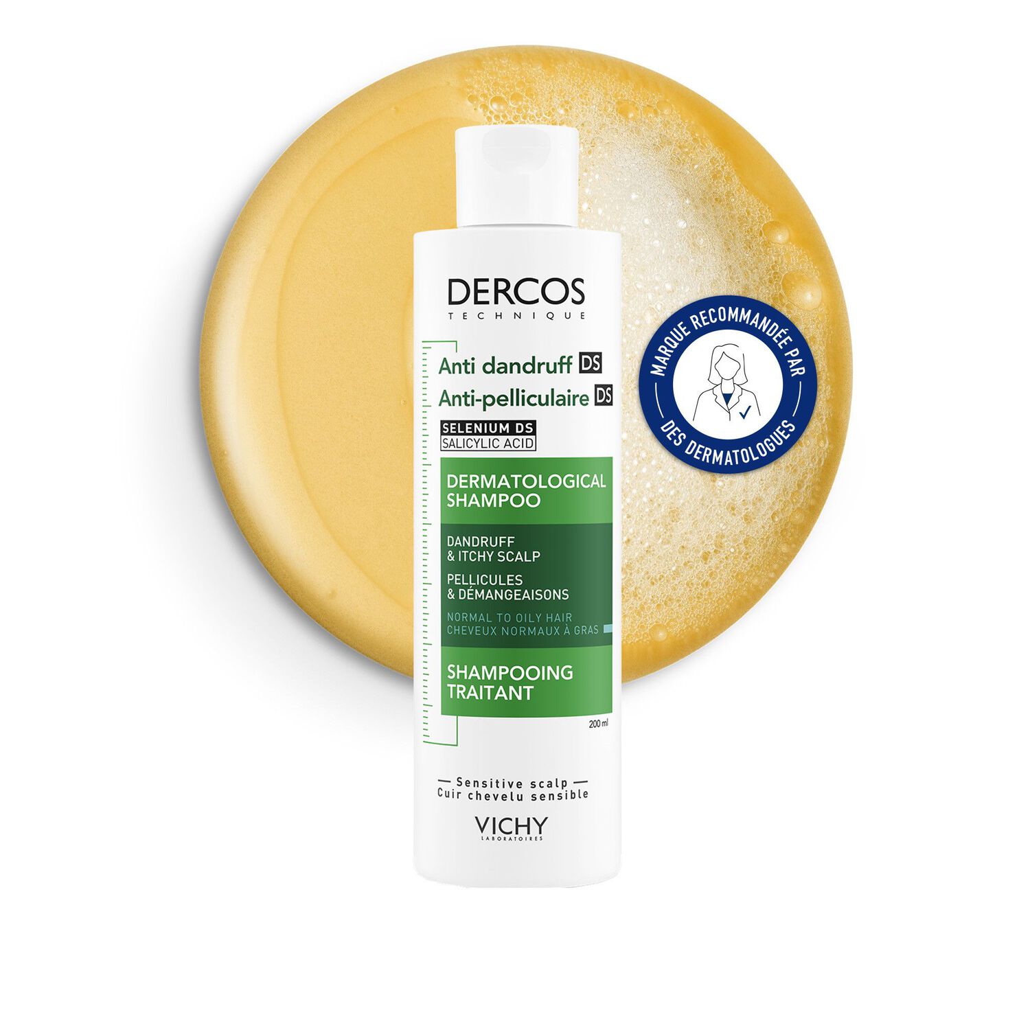 Dercos Technique - Shampooing Anti-Pelliculaire - Cheveux Normaux à Gras