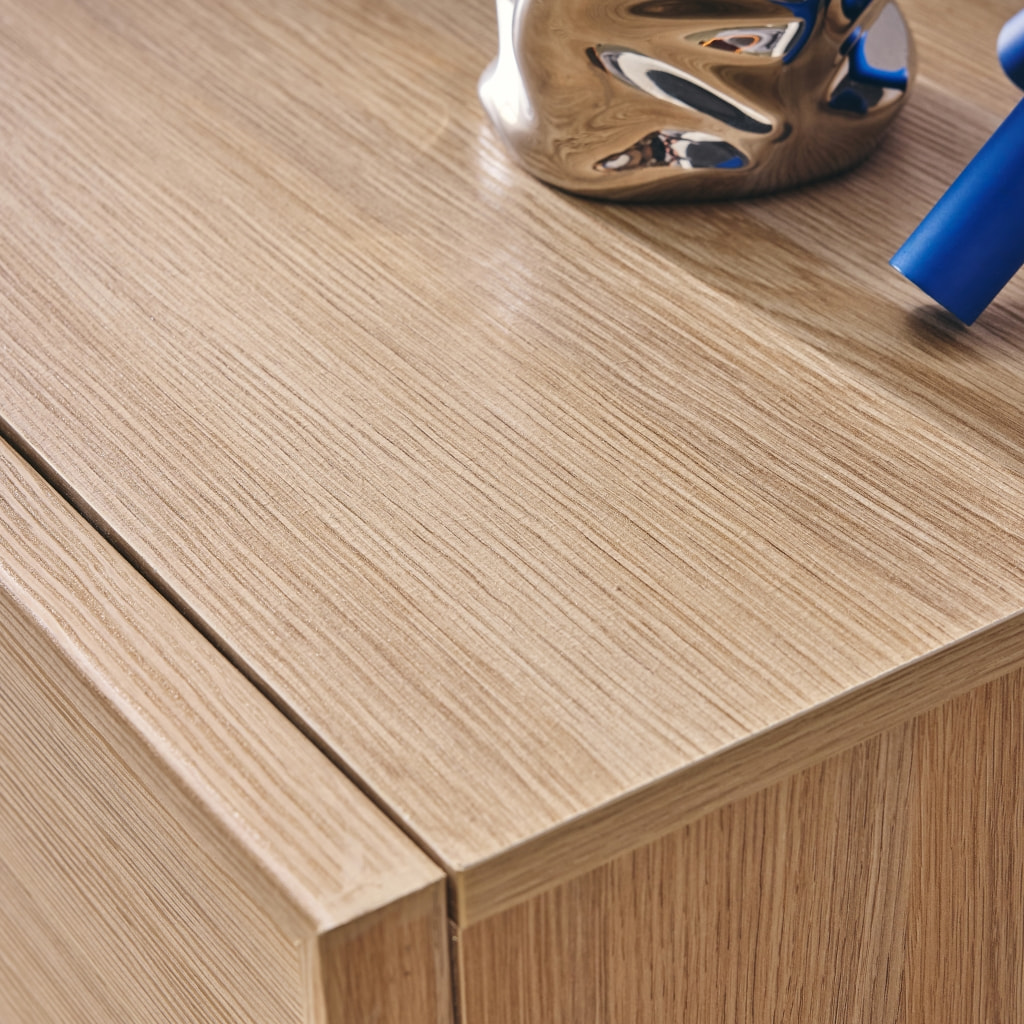 Buffet décor bois 2 portes 80 cm KUBA