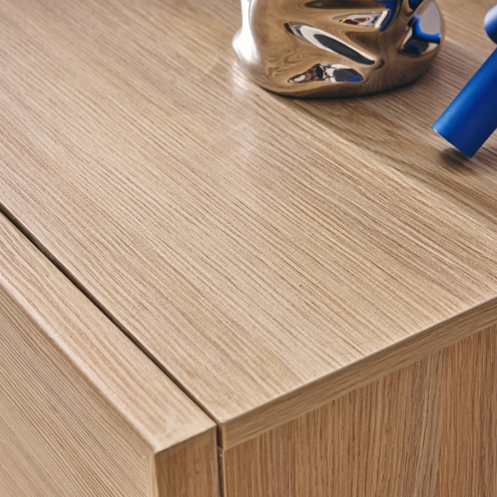 Buffet décor bois 2 portes 80 cm KUBA