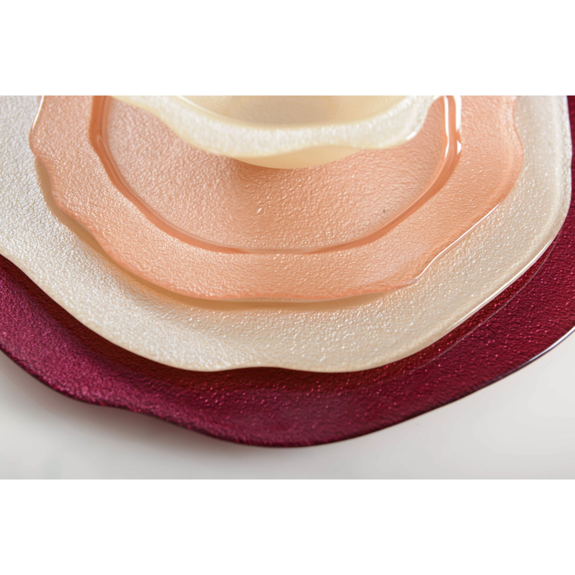 Lot de 6 Assiette de présentation fuchsia