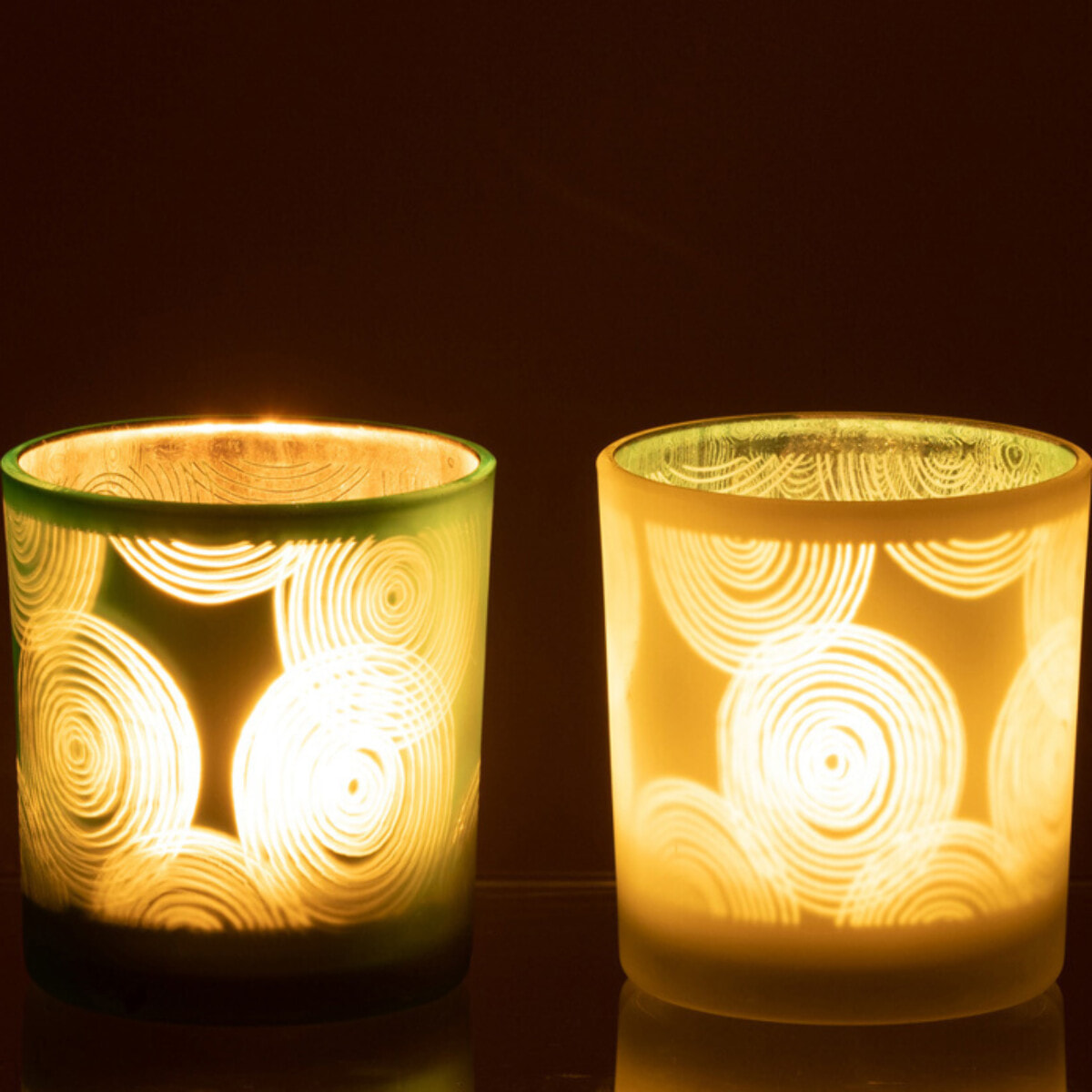 J-Line photophore Spirales - verre - mix - small - 2 pcs
