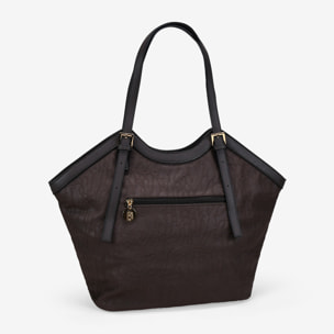 Bolso de hombro marrón con hebillas