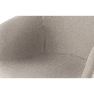 Set di 2 sedie da pranzo Winston in tessuto beige e legno