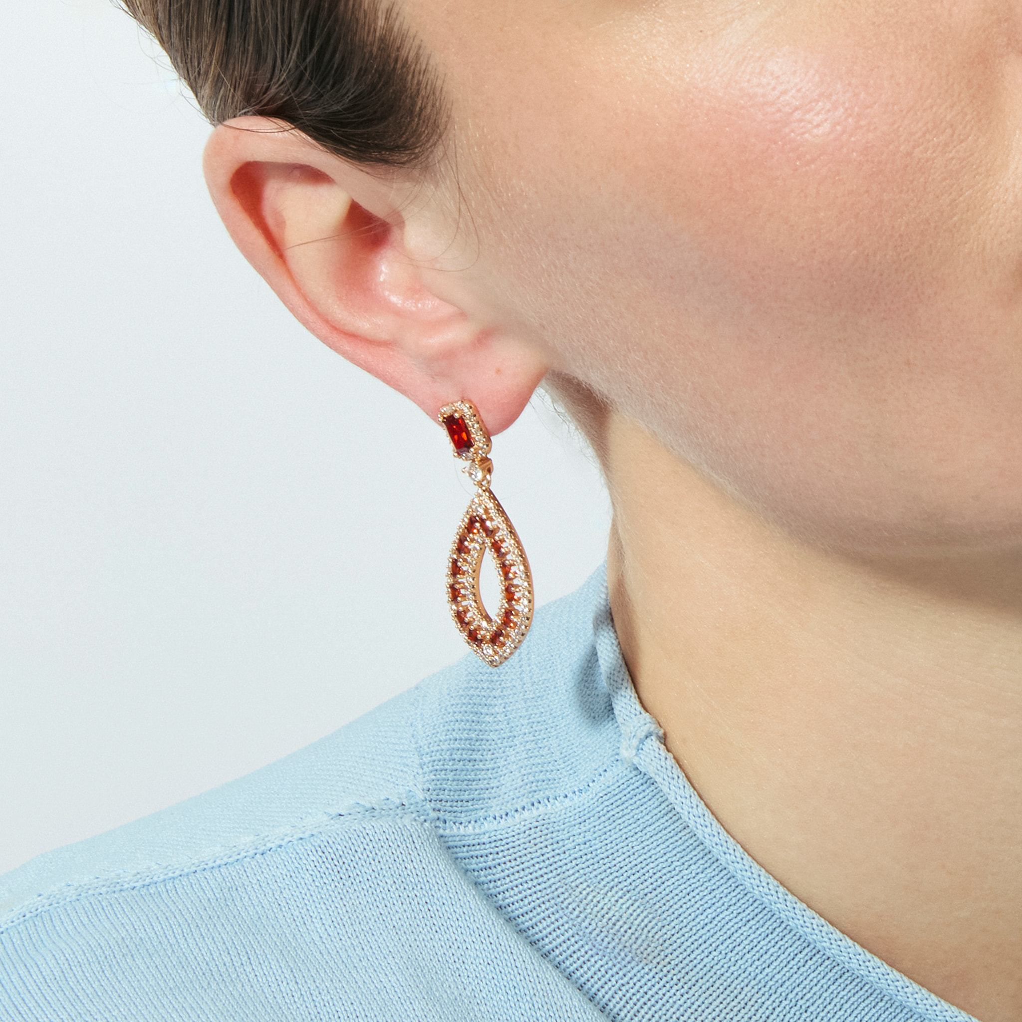 Pendientes Kuam acabado oro rosa 18k