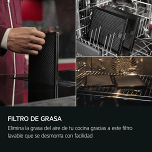 AEG Placa de inducción con campana extractora de 80 cm TH84CB03FB