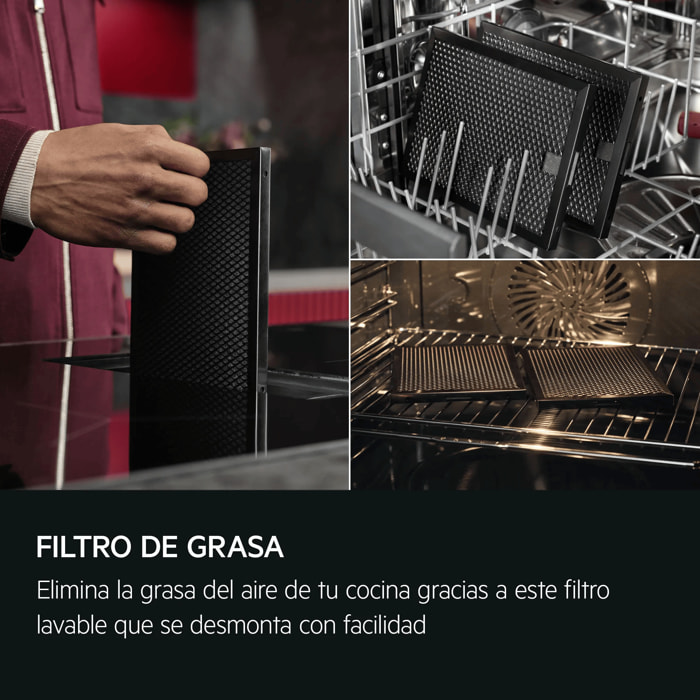 AEG Placa de inducción con campana extractora de 80 cm TH84CB03FB