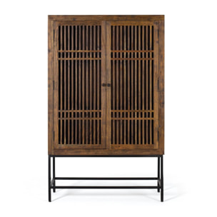 Armario de Madera de Acacia 100 Cm Estilo Industrial con Inspiración Oriental