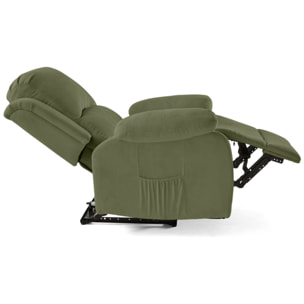 Armand - fauteuil relax électrique en velours côtelé - Vert