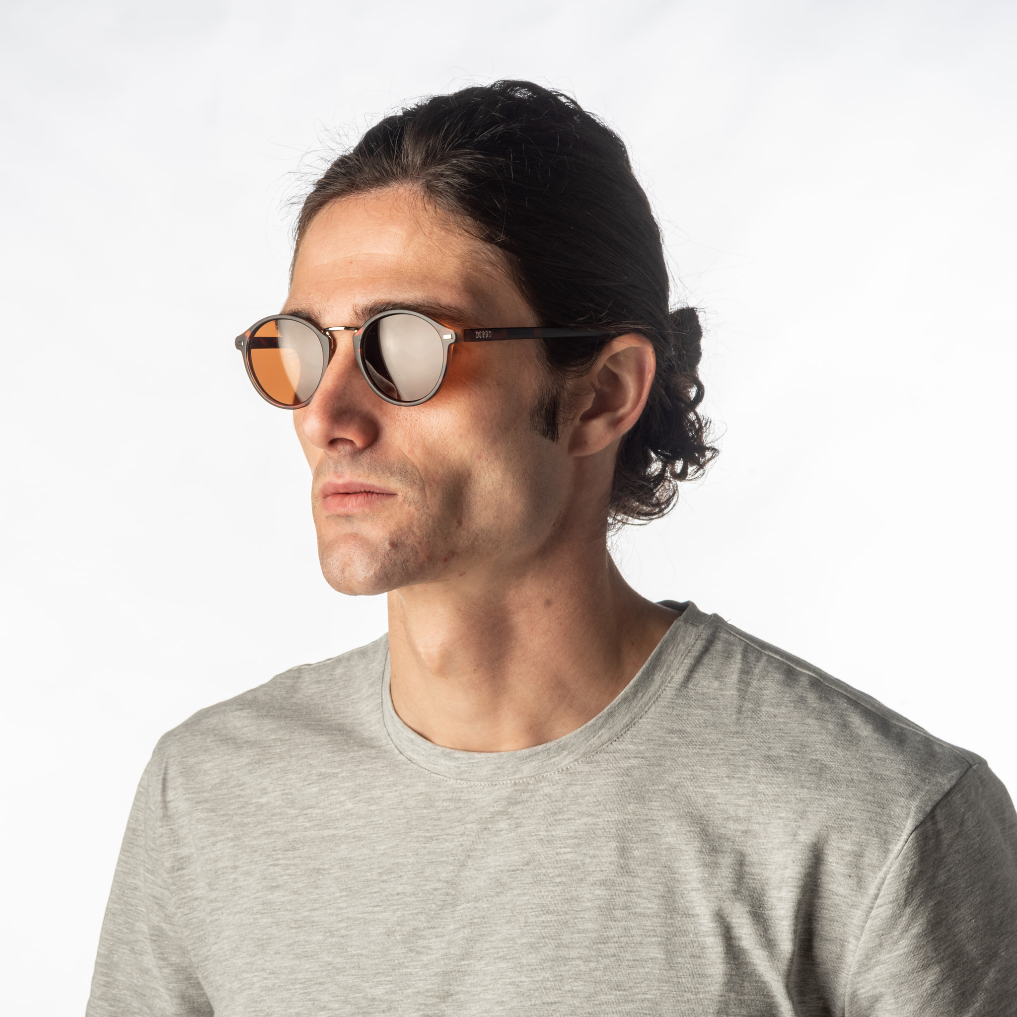 Gafas de sol OCEAN LILLE - De pc bisagra de metal / Dentro montura carey mate bisagra de metal lente marrón nariz de metal plateado brillante