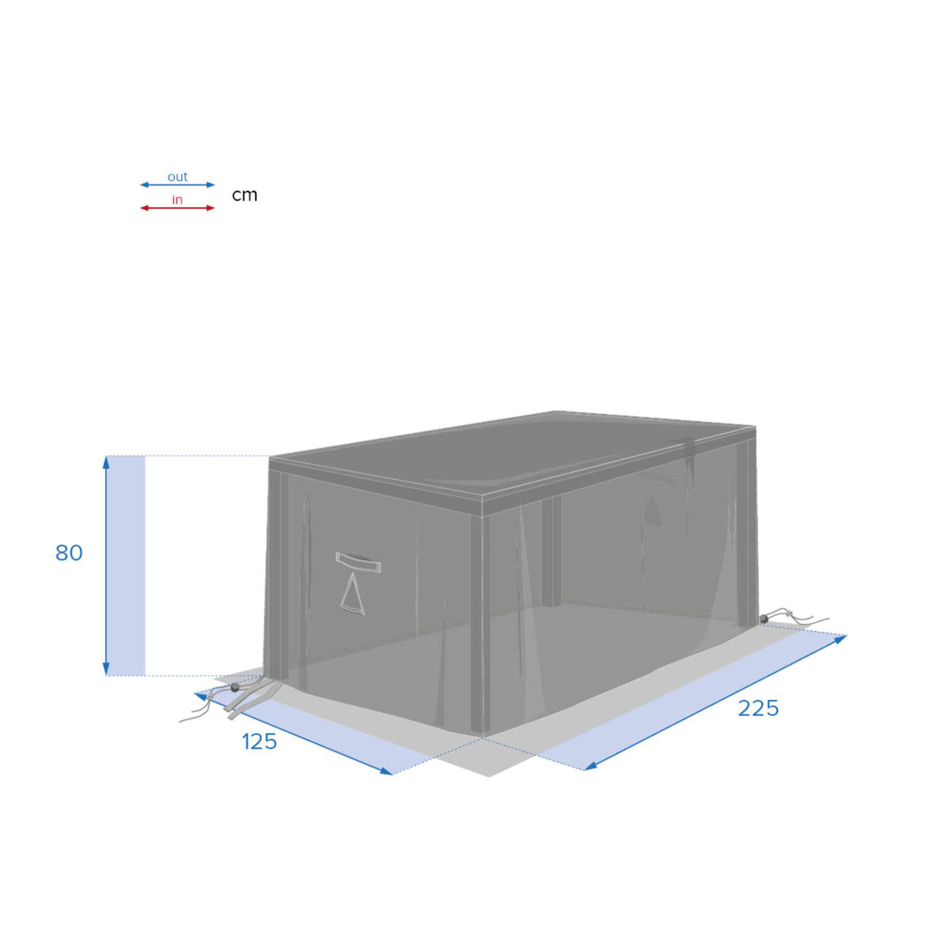 Housse de protection "Hambo" pour table rectangulaire M 225x125x80cm en polyester