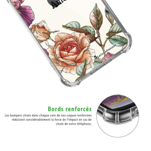 Coque iPhone 11 anti-choc souple angles renforcés transparente Amour en fleurs La Coque Francaise