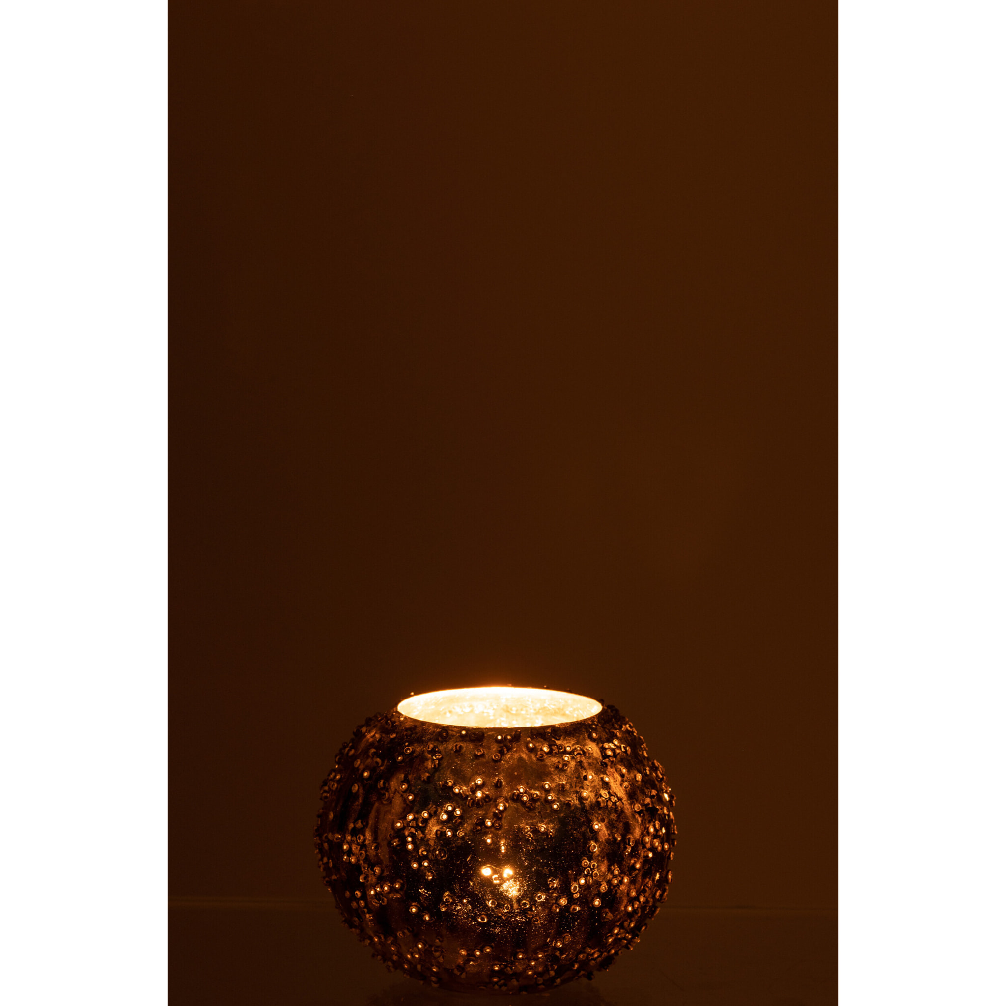 J-Line bougeoir Lise - verre - marron/or - small