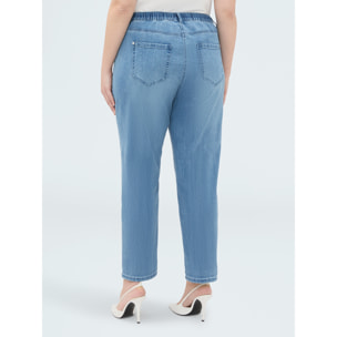 Fiorella Rubino - Jeans Barrell con bordado floral - Light - blue