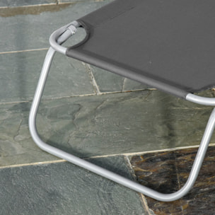 Conjunto de 2 Tumbonas Plegables Tumbonas de Jardín con Respaldo Ajustable en 5 Posiciones Carga 120 kg para Terraza Piscina Playa 187x55x24 cm Gris