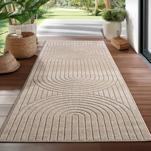 ALVORA - Tapis intérieur/extérieur beige à motif géométrique